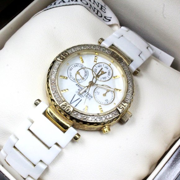Limited Edition Anne Klein Swiss Genuine Diamond Mother of Pearl Women's Watch - Picture 4 of 7